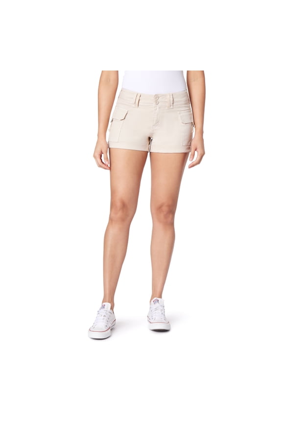 Women's Luscious Curvy Twill Cargo Shorts 3" Mid-Rise Insta Stretch Juniors
