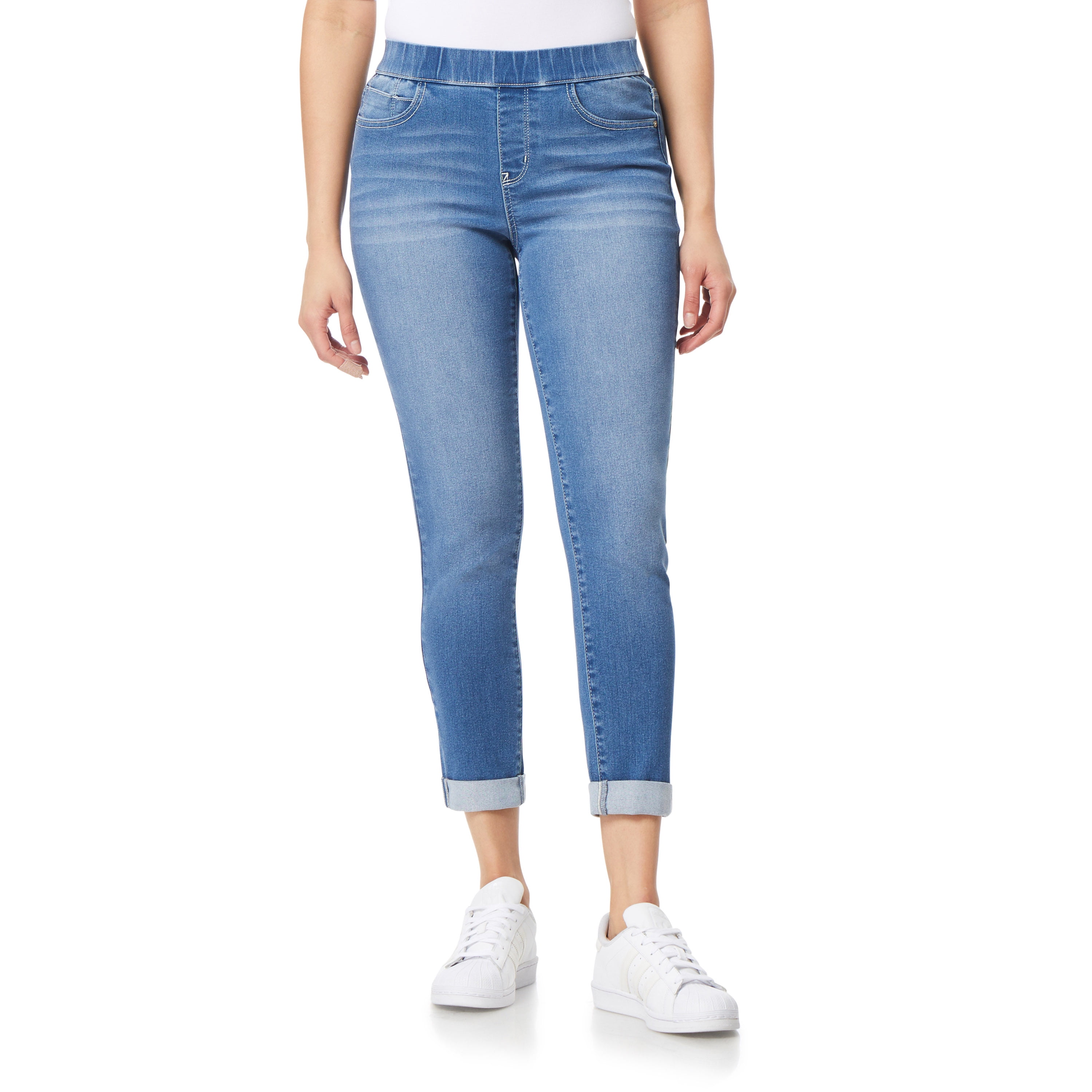 WallFlower Women's Pull On Denim Ankle High-Rise Insta Soft Juniors Jeans