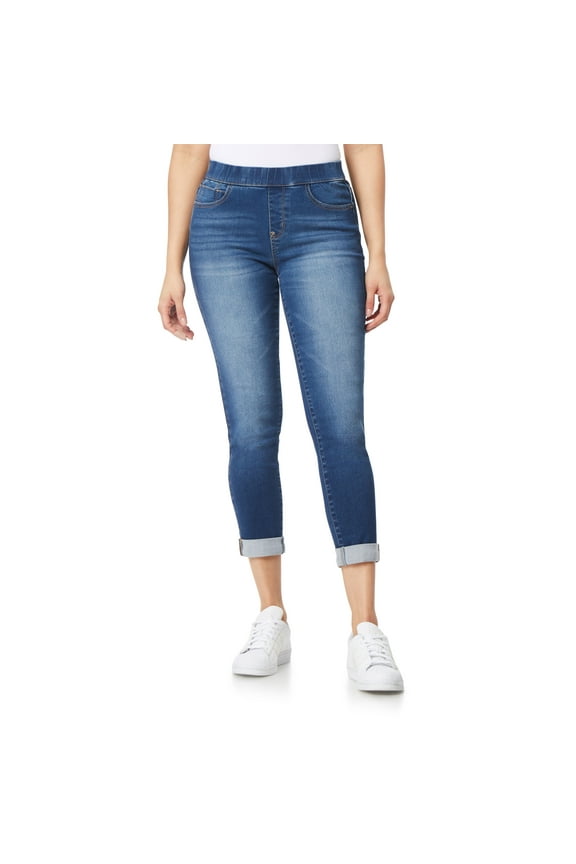 Women's Pull On Denim Ankle High-Rise Insta Soft Juniors Jeans