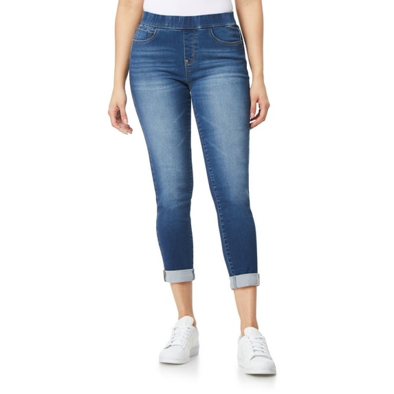 WallFlower Women's Pull On Denim Ankle High-Rise Insta Soft Juniors Jeans