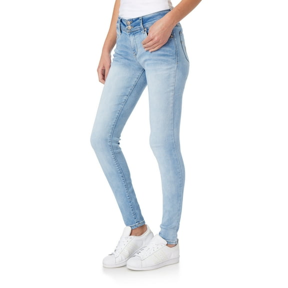 WallFlower Women's Ultra Skinny Mid-Rise Insta Soft Juniors Jeans (Standard and Plus)