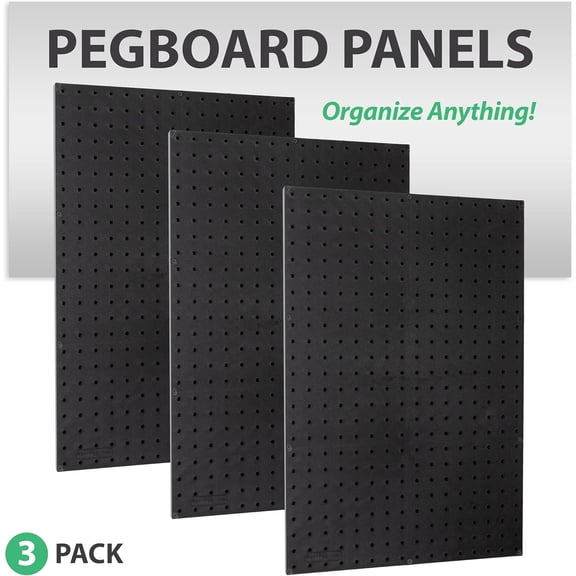 WallPeg 24" x 48" Garage Pegboard Kit (PK-3-B) with Peg Board Panels, Hooks for Tool Organizer, Garage Storage