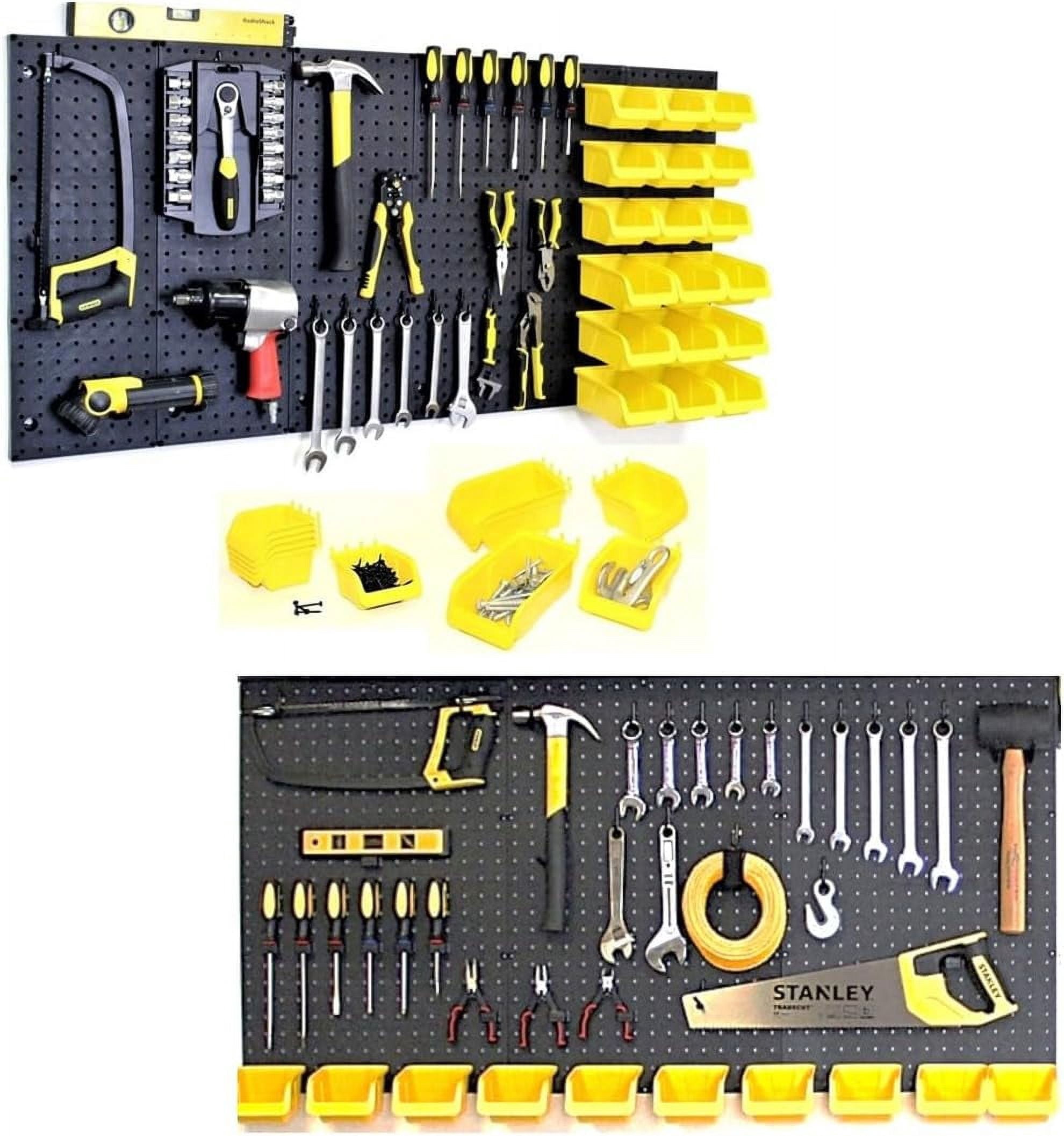 WallPeg 24" x 48" Pegboard Wall Organizer Kit - Peg Board Organizer Accessories for Garage pegboard Storage, Tool & Craft Organization with Pegboard. Hooks, and Peg Board Bins
