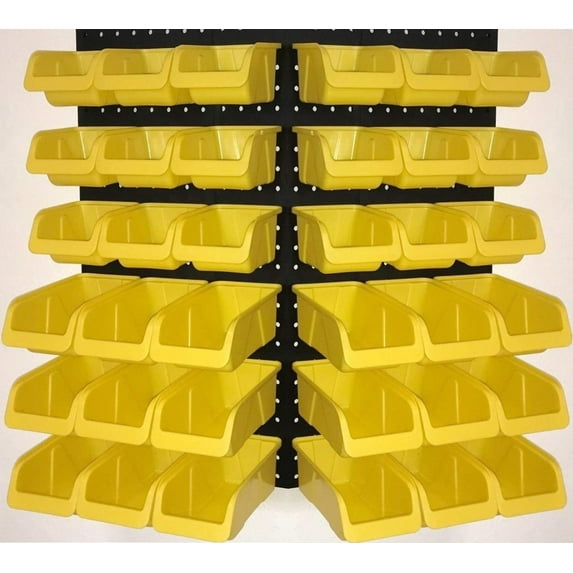 WallPeg 36 Pegboard Bins Part Bin Kit Hooks to Peg Board Panels Workbench Organizer Larger Size Bins