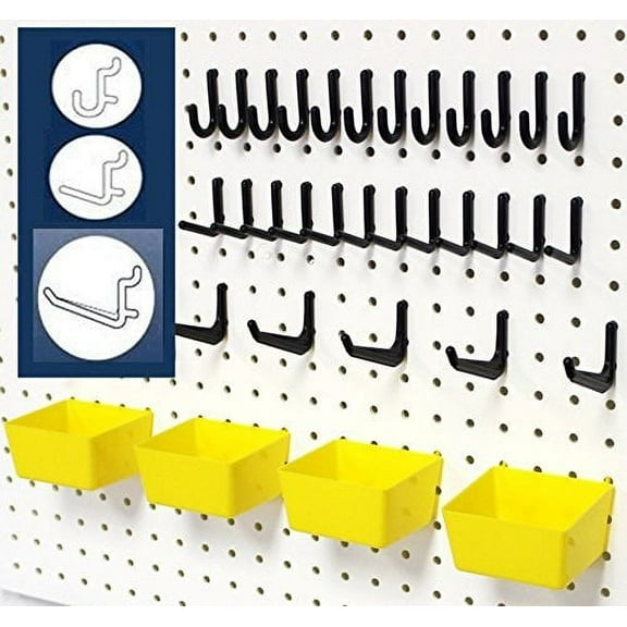 WallPeg 43 Pc Pegboard Kit.. peg hooks and part bins