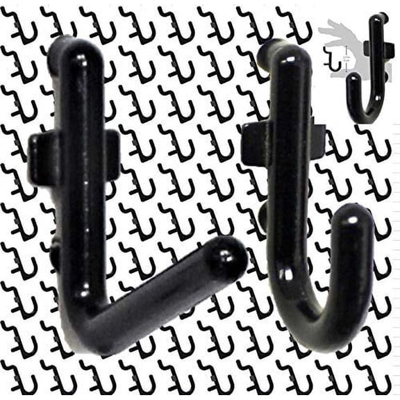 WallPeg Hook Kit - Pegboard Hooks Tool Storage Garage Organizer Choice B/W (300, Black)