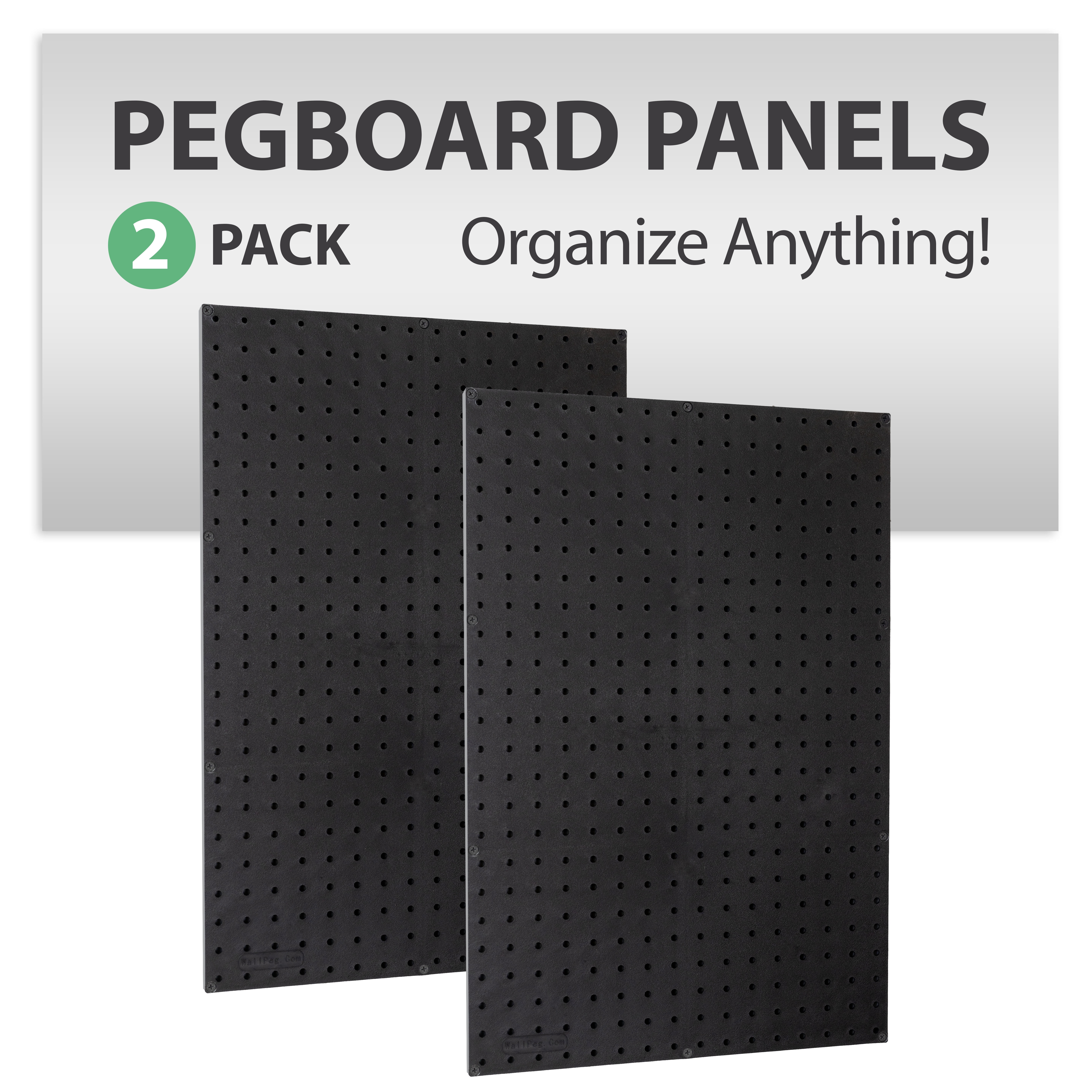 Black Matte Copolymer Pegboard Panels Wall Mount Organizer Set