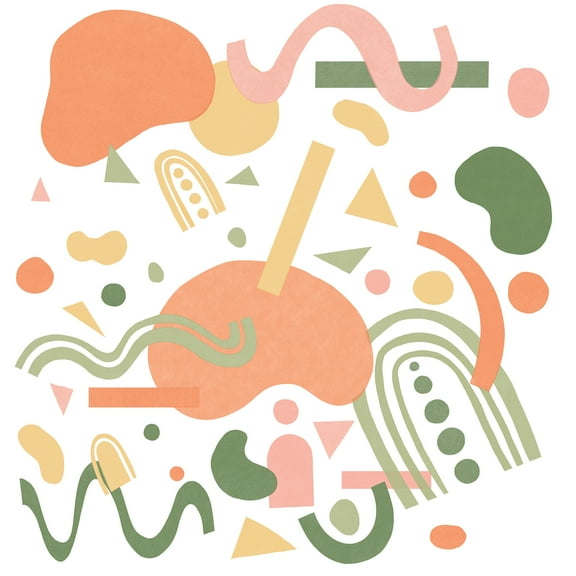 WallPops 57 in. x 54 in. Abstract Multicolor Confetti Wall Stickers, 58 Pack- Adult