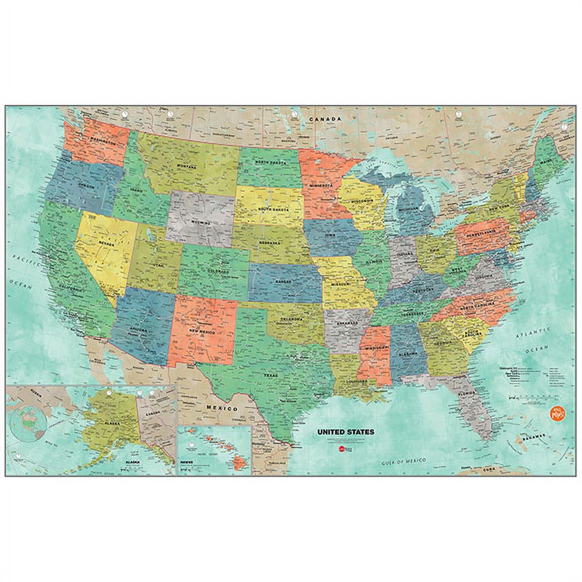 WallPops! Aquarelle US Dry Erase Map Wall Decals - Walmart.com