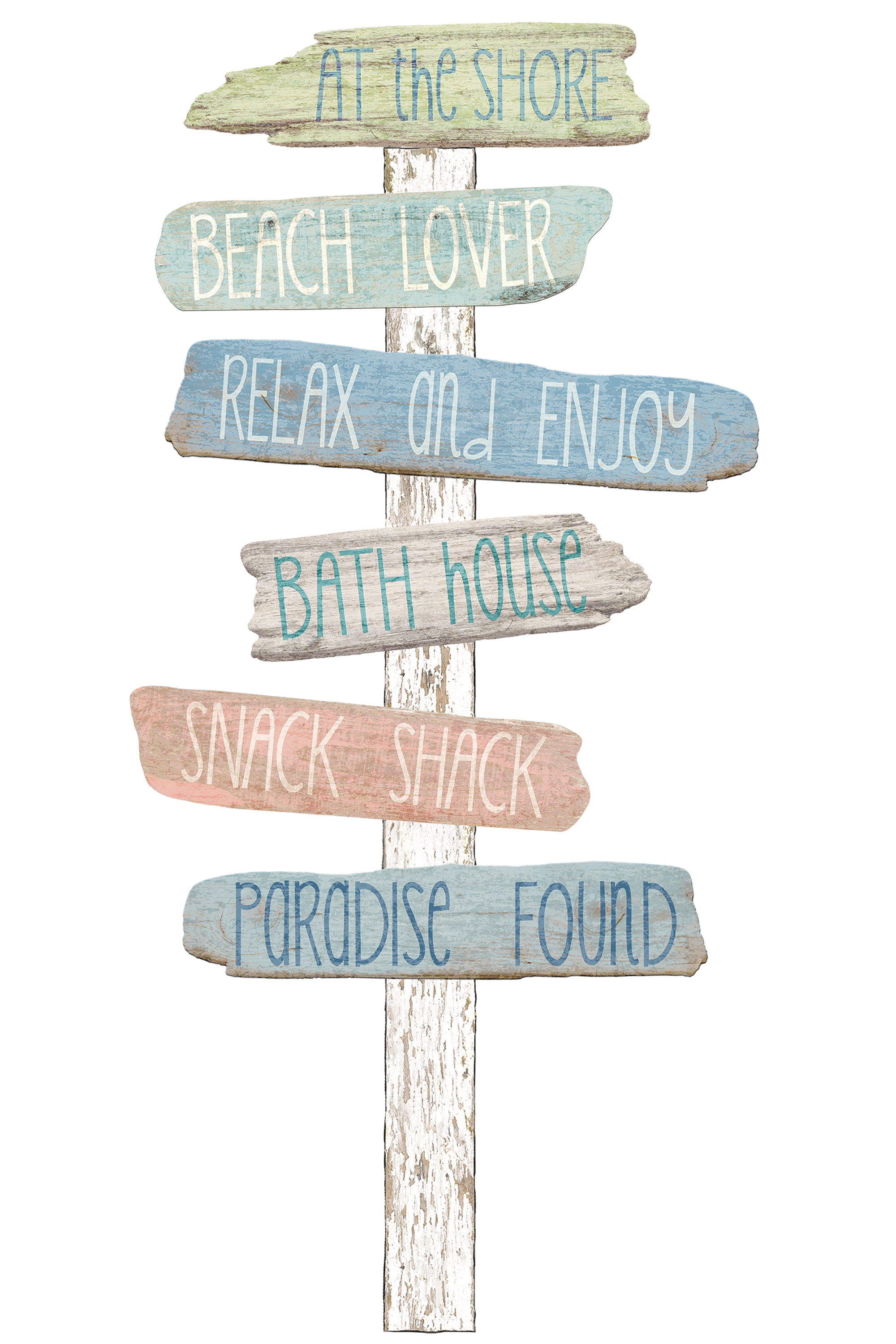Beach Bound Blue Vinyl Coastal Wall Decal Kit, 39" x 34.5"