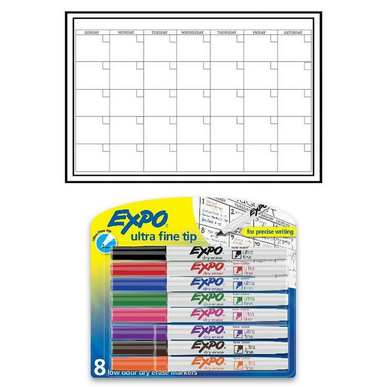 WallPops Dry Erase Calendar and Expo Marker (8-pack) bundle