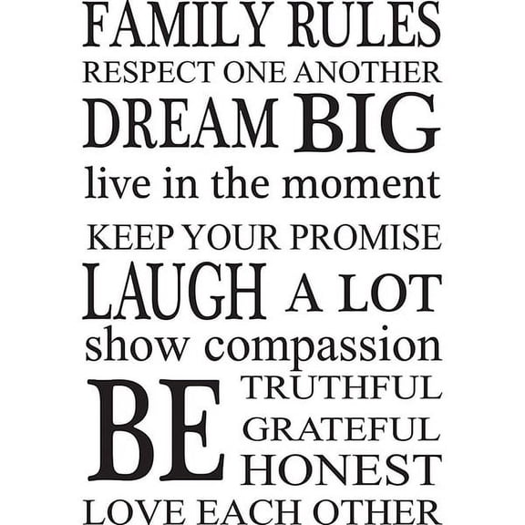 WallPops Family Rules Inspirational Wall Decal & Sticker