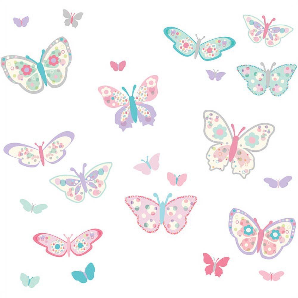 WallPops! Flutterby Butterflies Applique Wall Decals Kit - Walmart.com