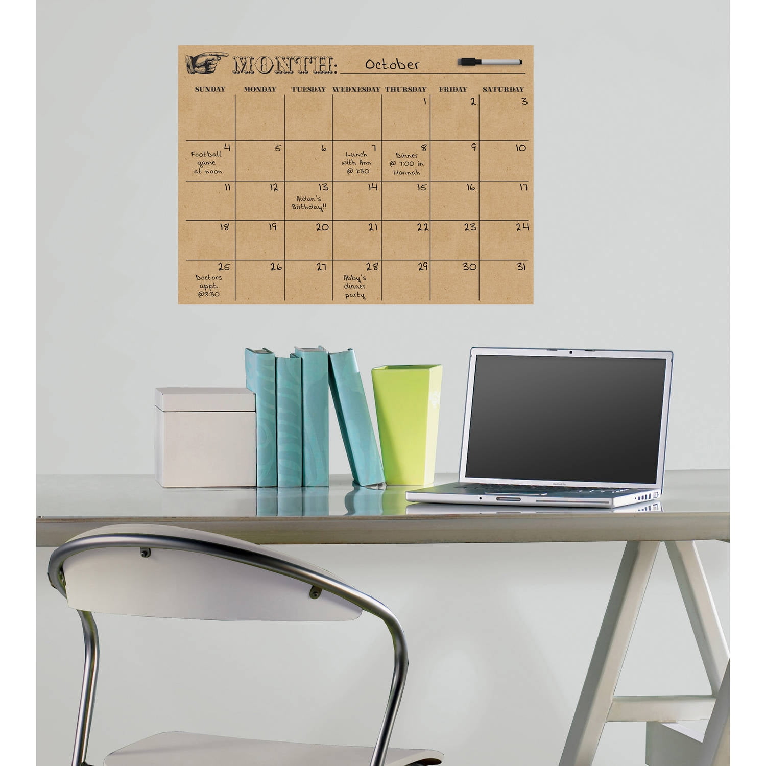 WallPops! Kraft Monthly Calendar Wall Decals