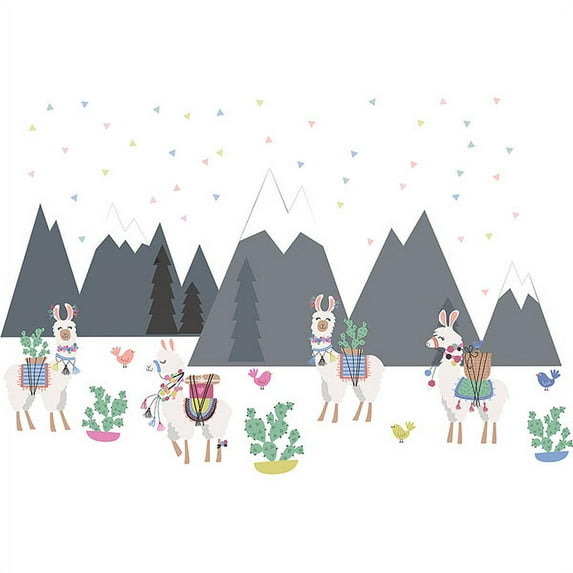 WallPops! Laid Back Llamas Wall Decals Art Kit- Child