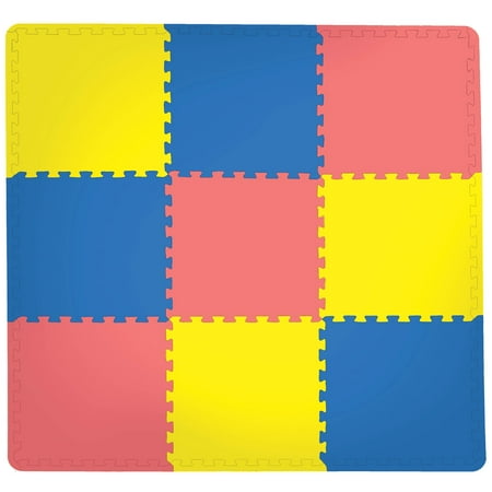 FloorPops Multicolor Puzzle Interlocking Floor Tiles