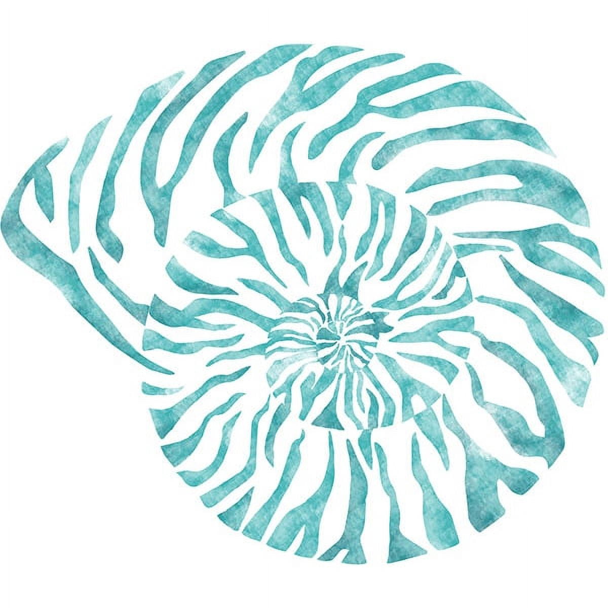 Teal and White Nautilus Shell Vinyl Wall Decal