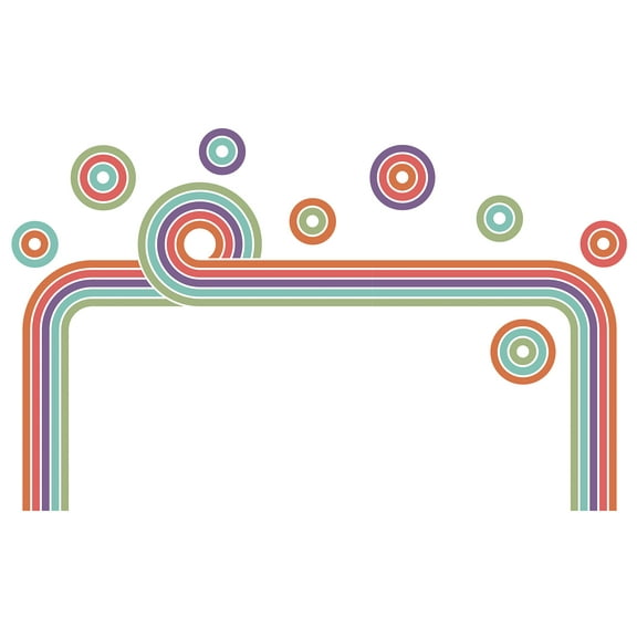 WallPops Retro Rainbow Headboard Wall Decal- Tween