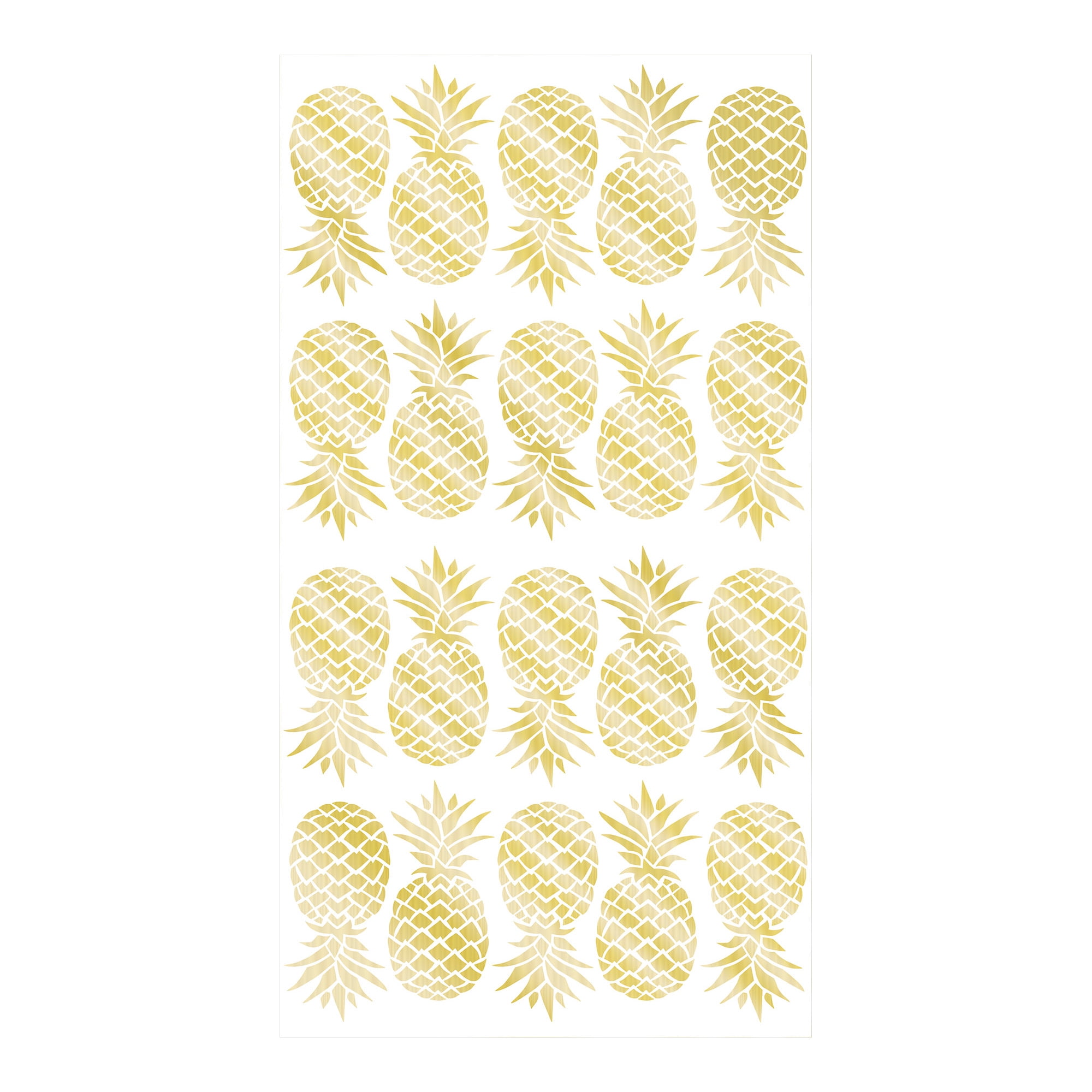 Gold Metallic Pineapple Wall Decals, 26.25 x 23.5 inches