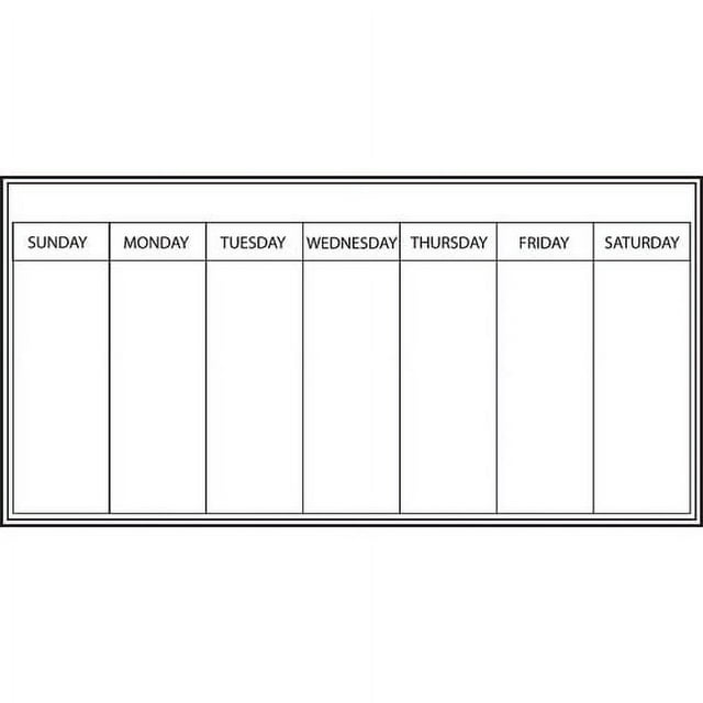 WallPops Whiteboard Weekly Calendar, White, 13" x 26"