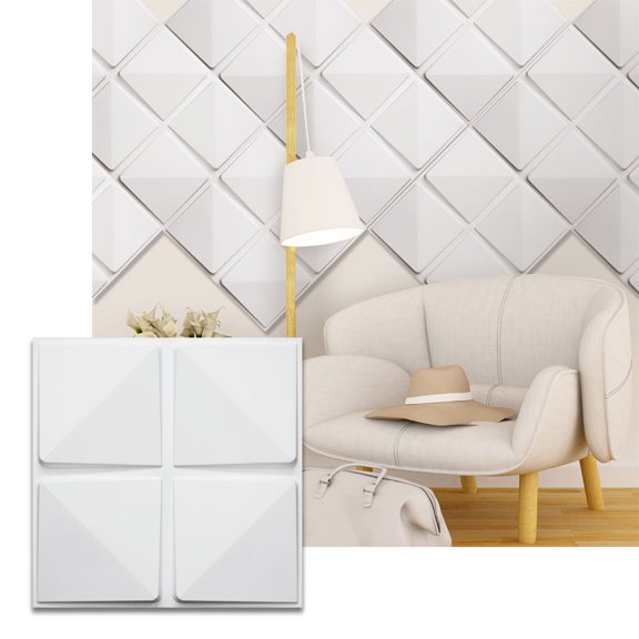 WallPuzzle - 3D Decorative Panels with Double-Sided Tape - Diamondback (12pcs, 32sqft)