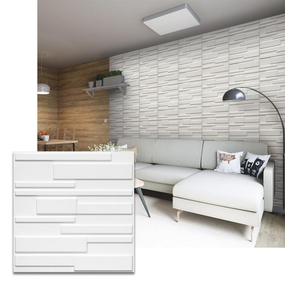 WallPuzzle - 3D Decorative Panels with Double-Sided Tape - Urban Brick (12pcs, 32sqft)