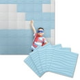 thumbnail image 1 of WallPuzzle - Macaron Color 3D Wall Panels With Double-sided Tape (12in x 12in, 10pcs) [Wave] [Sky Blue], 1 of 7