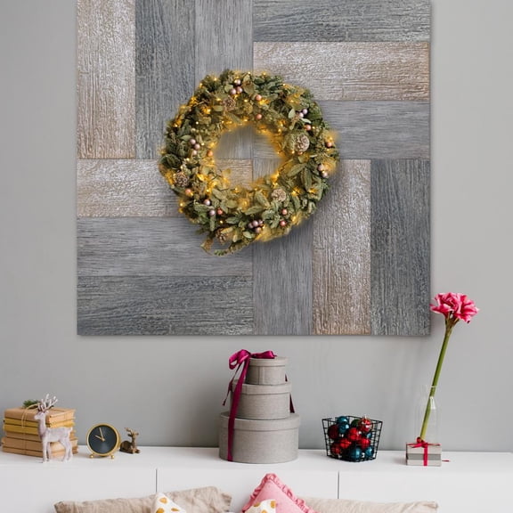 WallPuzzle - MagicWood - Flexible Wood Panels with Adhesive Backing (4.6sqft) (Mixed Grey)