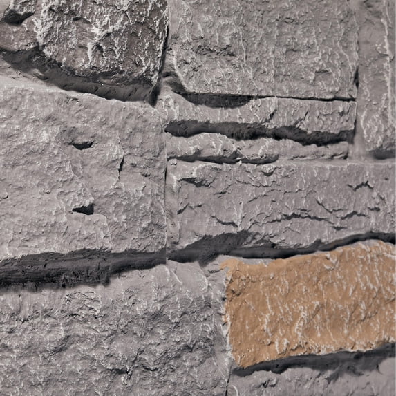 WallWell 3D Faux Stone Panel Sample, 12" x 9" Quality Verification Piece, 1.88" Deep Texture 1-Piece