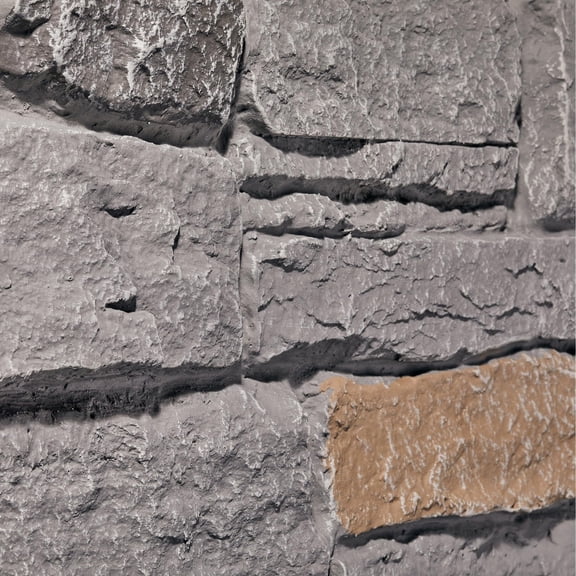 WallWell 3D Faux Stone Panel Sample, 12" x 9" Quality Verification Piece, 1.88" Deep Texture 1-Piece
