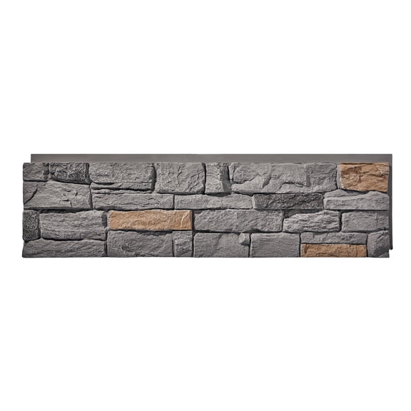 WallWell Cedar Gray Premium Faux Stone Wall Panel, 46.25” x 12.88", Lightweight PU, DIY Tongue & Groove, Indoor/Outdoor Decorative Siding 1-Piece