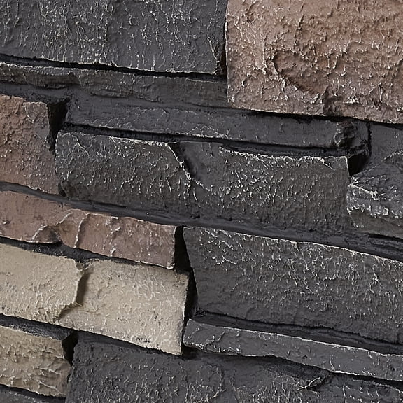 WallWell Faux Stone Sample Piece 12x8 in, See the Color First, Urban Slate