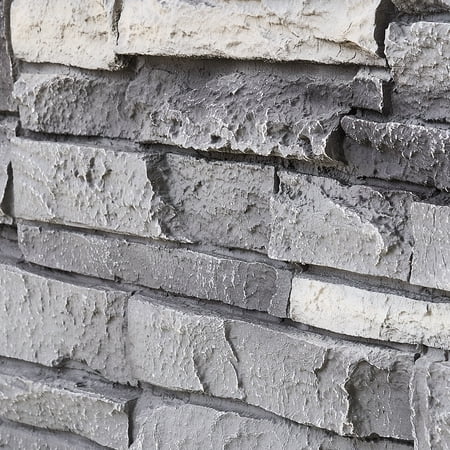 WallWell Faux Stone Sample Piece 12x8 in, See the Color First, Fogstone