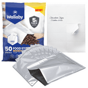 Wallaby 1-Cup Mylar Bag Bundle - 50x (5 Mil - 5" x 7") Mylar Bags Stand-up Zipper Pouches - Silver.