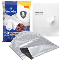 Wallaby 2-Quart Mylar Bag Bundle 50x (5 Mil - 8" x 12") Mylar Bag Stand-up Zipper Pouches - Silver