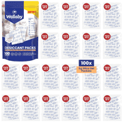 Wallaby 5 gram 100 Packets Food Safe Pure White Silica Gel Desiccant Dehumidifier Packs - Rechargeable & Coated Moisture Absorbers - Protects Against Moisture Damage - Packed in 20x Sets of 5