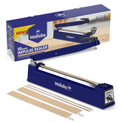 Wallaby Impulse Sealer 16 inch Heat Sealer Machine - Mylar Bags Stand-up Zipper Pouches - (Blue)