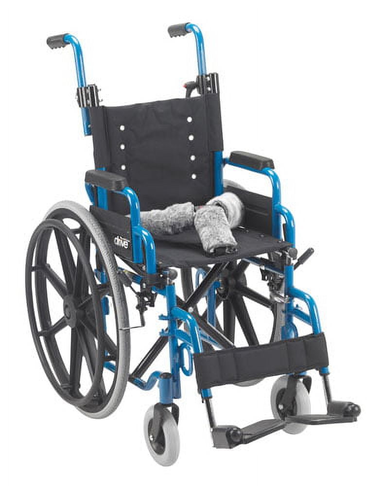 Wallaby Pediatric Wheelchair Folding 14 W x 12 D Blue