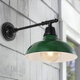 thumbnail image 1 of JONATHAN Y Wallace 12.25" 1-Light Farmhouse Industrial Indoor/Outdoor Iron LED Victorian Arm Outdoor Sconce, Green, 1 of 8