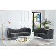 thumbnail image 1 of Wallace 2-piece Modern Velvet Sofa and Loveseat Set in Gray, 1 of 8