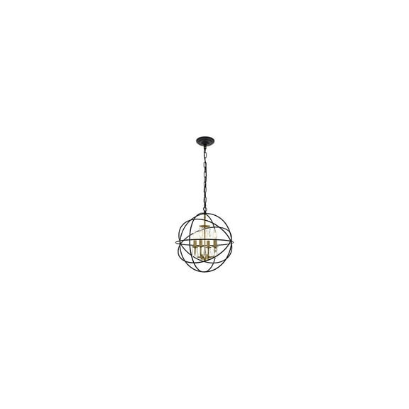 Wallace 4 light Matte Black and Brass Pendant
