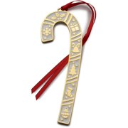 Wallace Annual 2025 Gold Plated and Enamel Candy Cane Ornament 45th. Anniversary