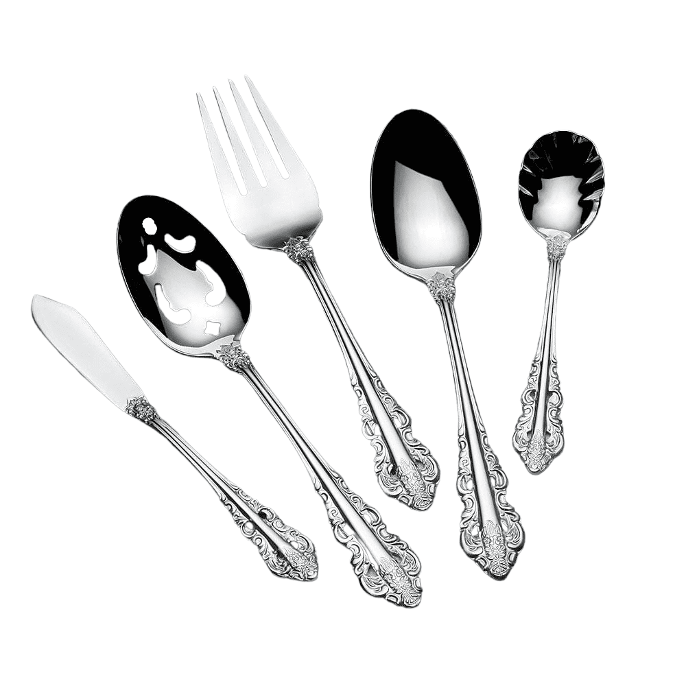 Wallace Antique Baroque 18/10 Stainless Steel 5pc. Hostess Set