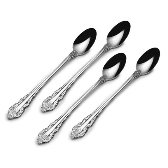 Wallace Antique Baroque 18/10 Stainless Steel Iced Beverage Spoon (Set of Four)
