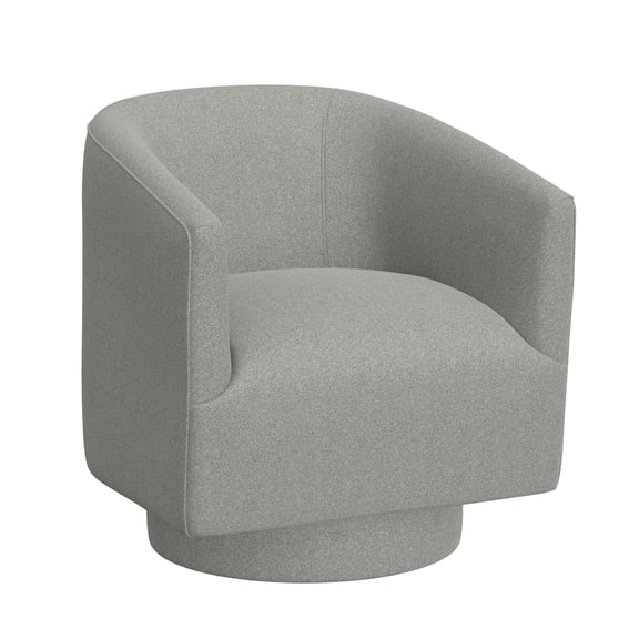 Gray Upholstered Contemporary Swivel Accent Chair