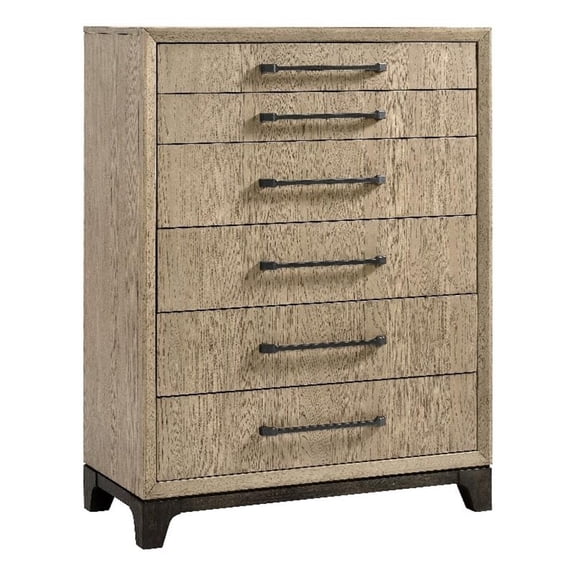 Wallace & Bay Brown Mid-Century Modern Oak 6-Drawer Chest