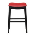 thumbnail image 1 of Wallace  Bay Carrillo Bold Red 30" Bar Stool with Faux Leather Saddle Seat And Nailhead Trim, Set of Two, 1 of 6