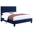 thumbnail image 1 of Wallace & Bay Dalton Queen Velvet Bed Headboard & Footboard, Cobalt, 1 of 8