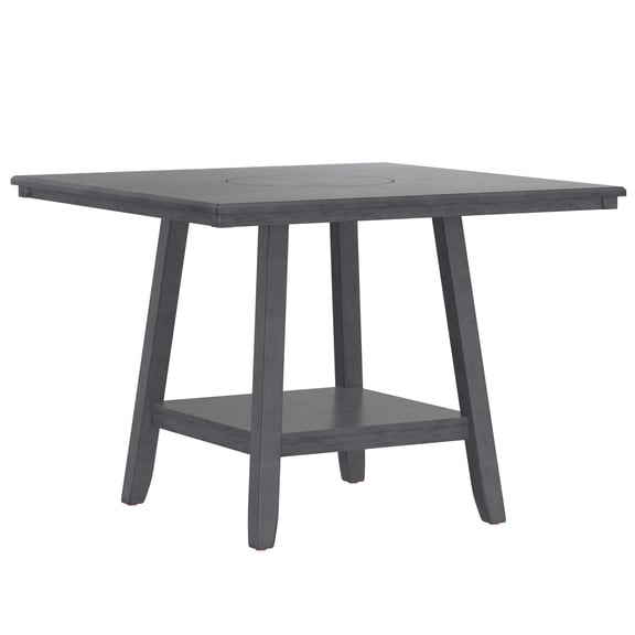 Gray Transitional Gathering Height Table with a Lazy Susan