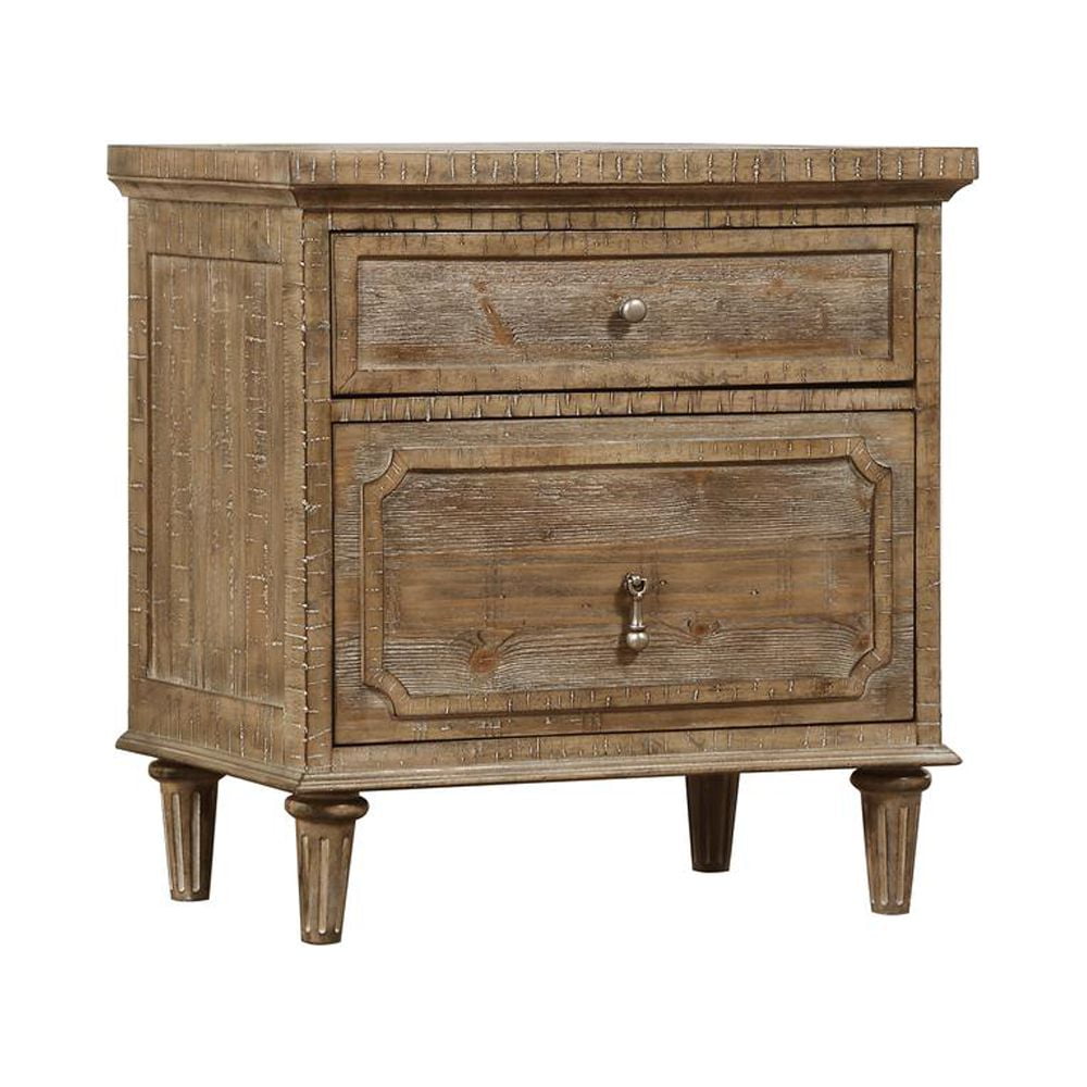 Wallace & Bay Haynes Nightstand with Turned Wood Legs in Vintage Gray